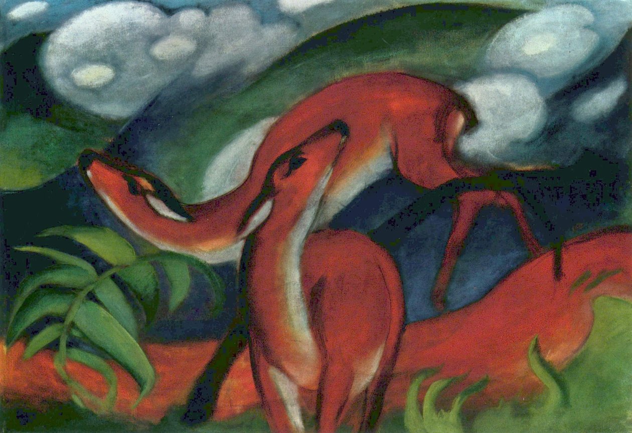Cerfs rouges II - Franz Marc