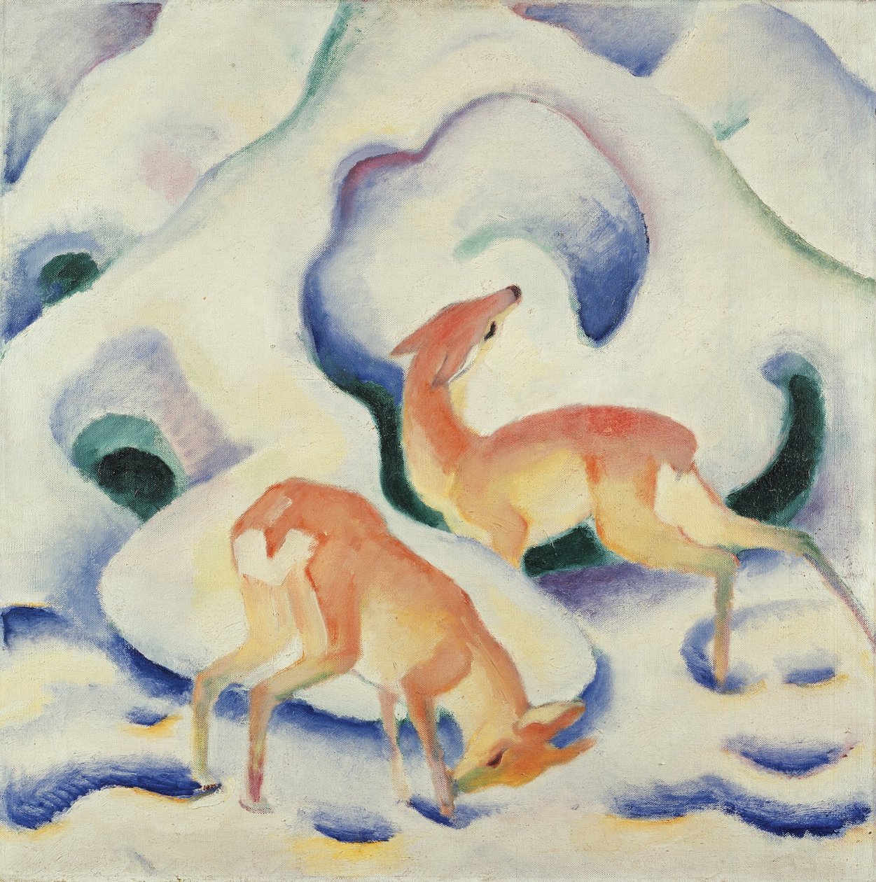 Cerfs dans la neige II - Franz Marc