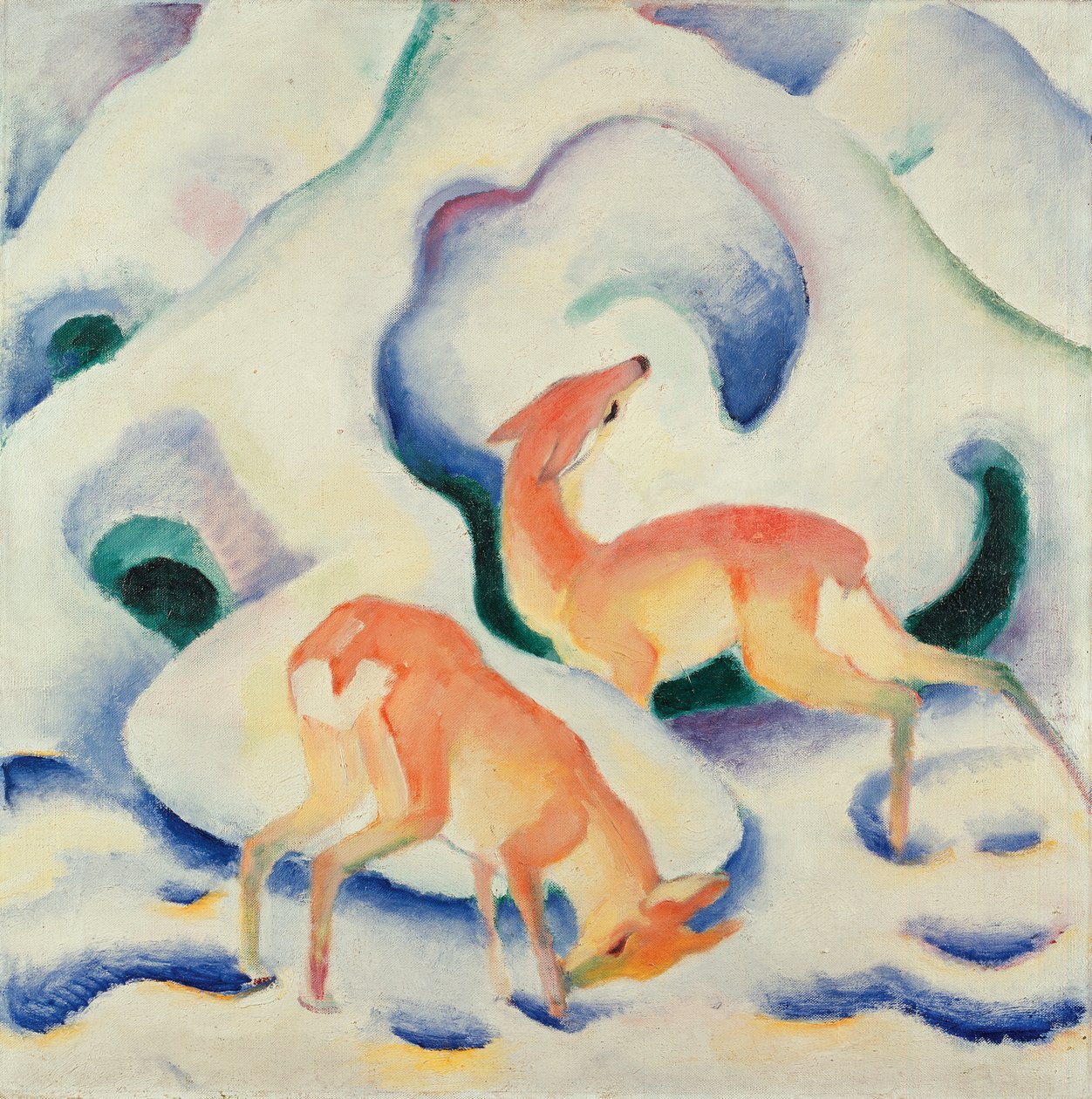 Chevreuils dans la neige II - Franz Marc
