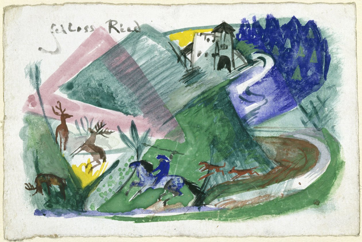 Château de Ried (carte postale à Else Lasker-Schüler) - Franz Marc