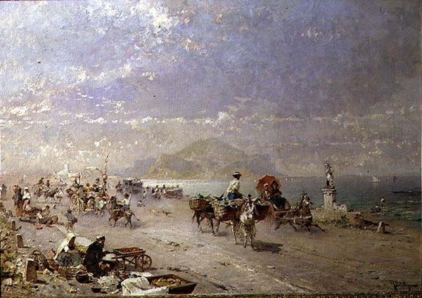 Route côtière sur le golfe de Palerme, Italie - Franz Richard Unterberger