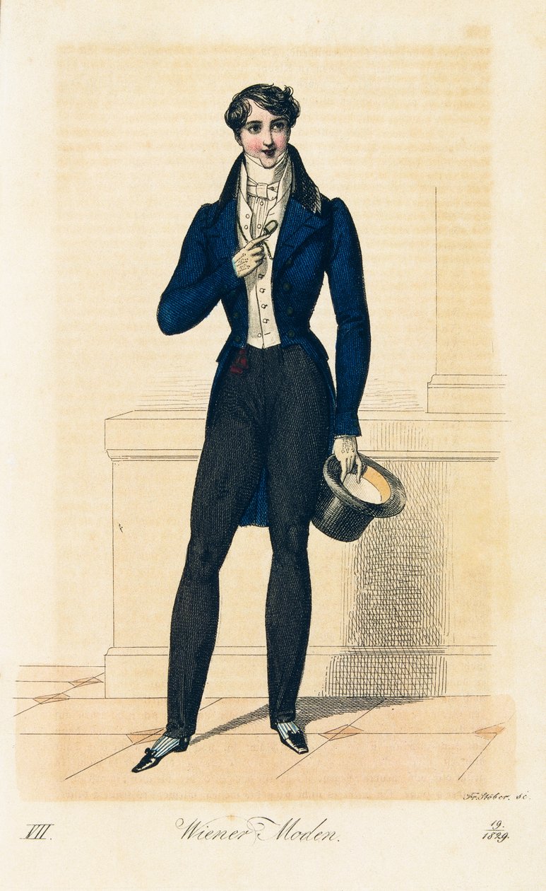 Gentleman avec jupe de dessus bleu foncé - Franz Stober