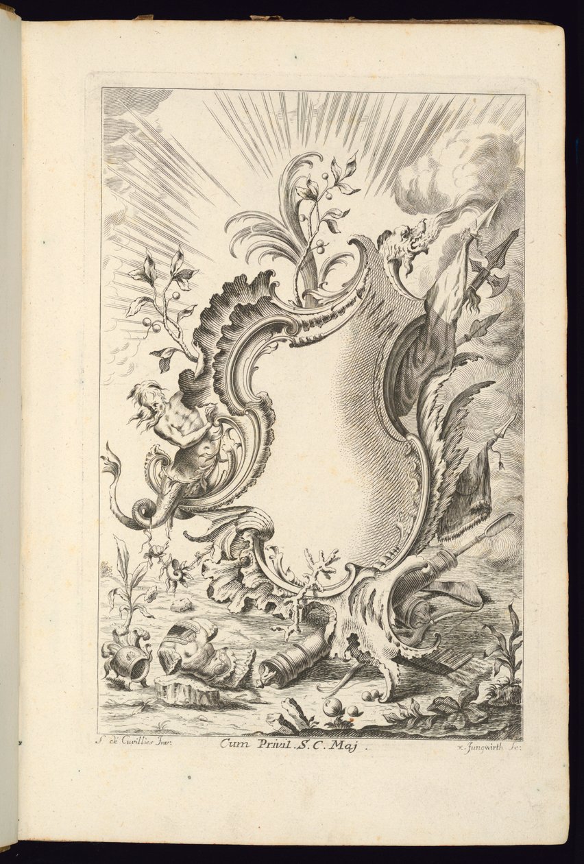 Cartouche avec dragon, Livre de cartouches pour différents usages - Franz Xaver Andreas Jungwierth