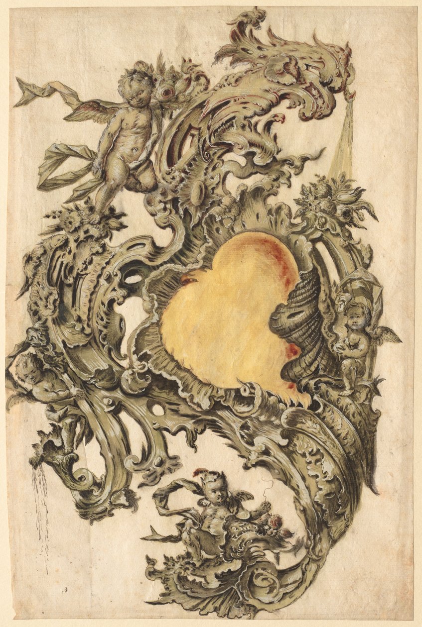 Cartouche avec putti, seconde moitié des années 1700 - Franz Xaver Habermann