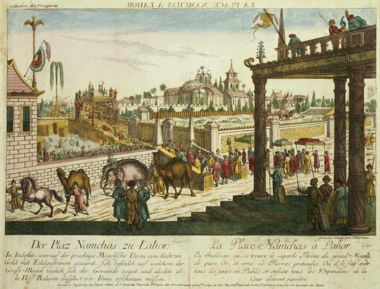 Place Namchas à Lahore, montrant le trône doré du Grand Moghol, Pakistan - Franz Xaver Habermann