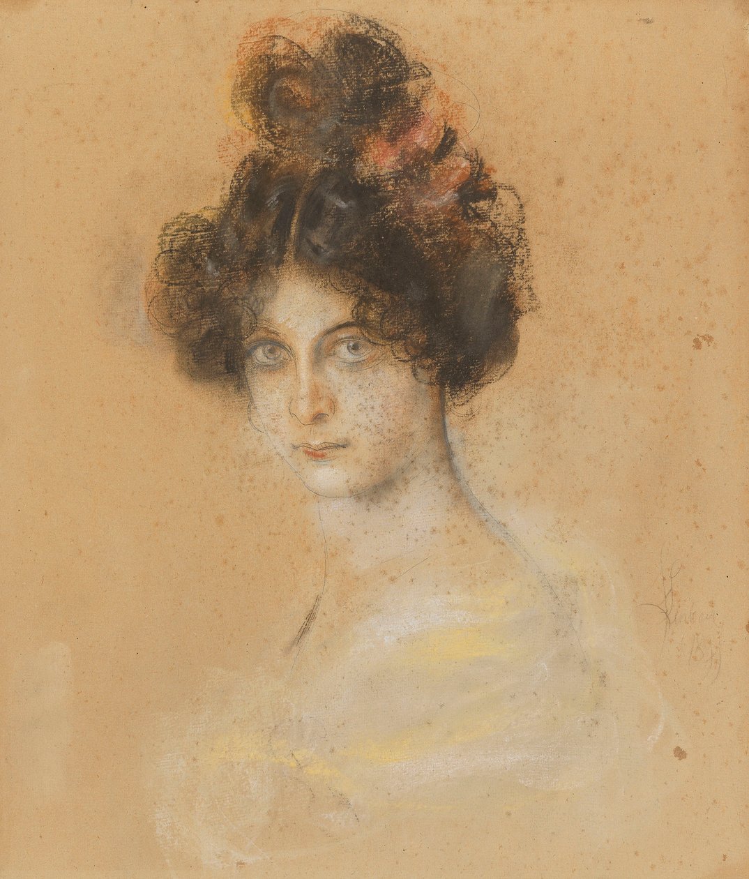 Franz von Lenbach - Portrait de la danseuse de cancan australienne Saharet, 1899 - Franz von Lenbach