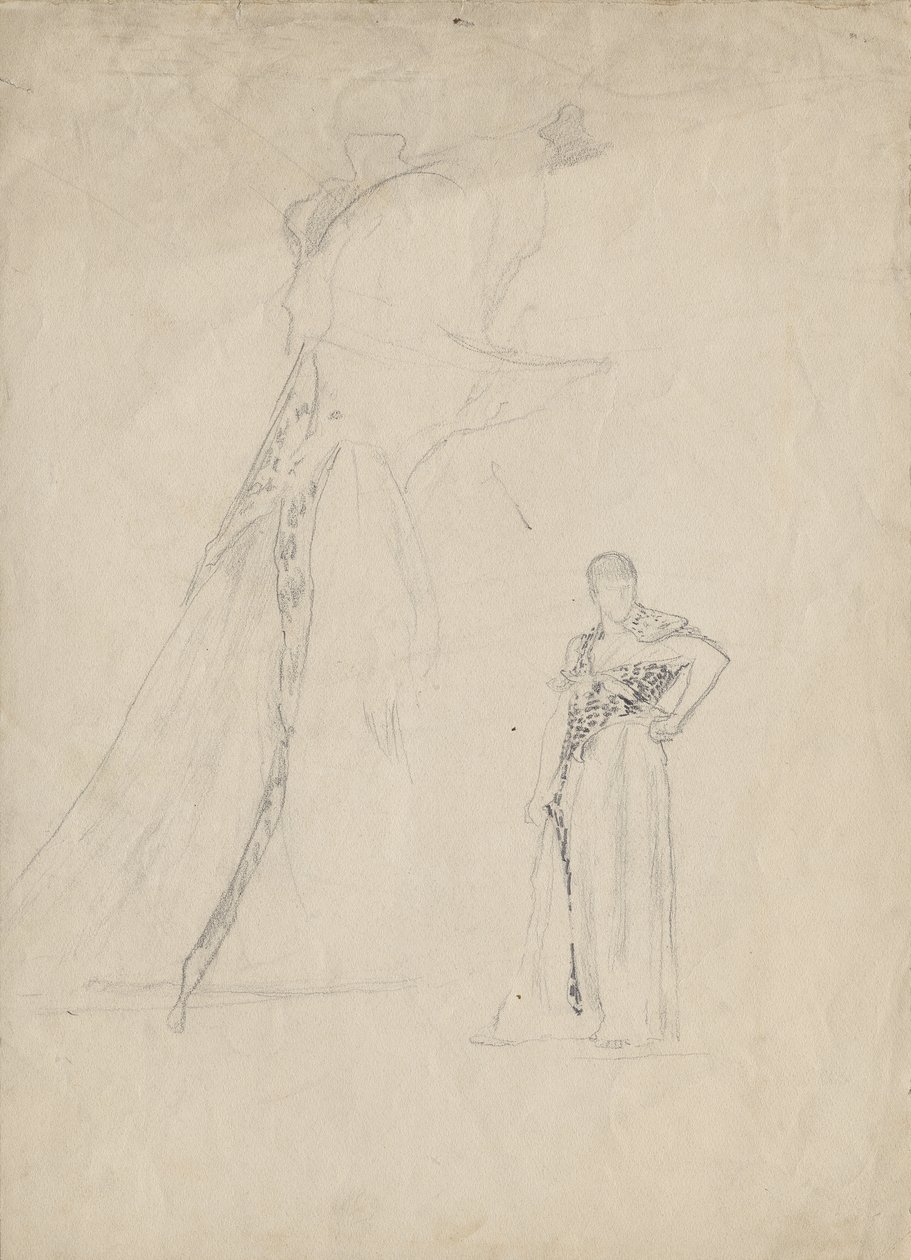 Étude de draperie avec peau de léopard - Franz von Matsch