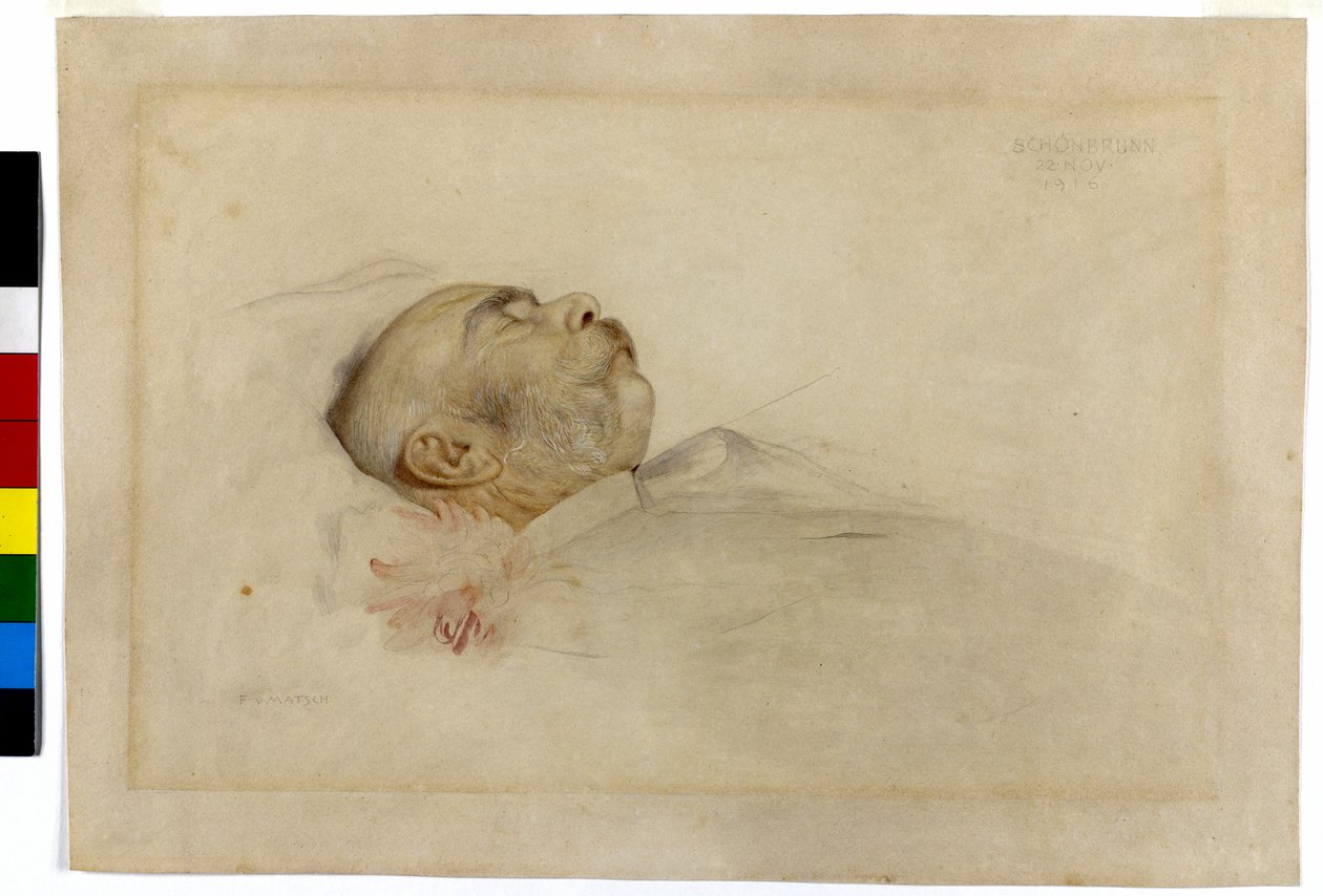 François-Joseph Ier sur son lit de mort - Franz von Matsch