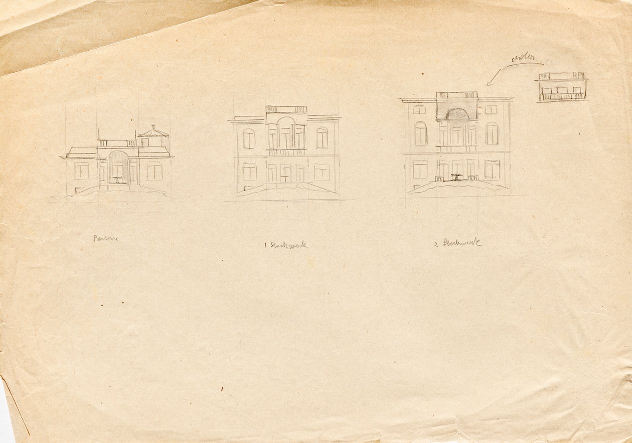 Croquis pour la villa atelier de Matsch - Façade du jardin - Franz von Matsch