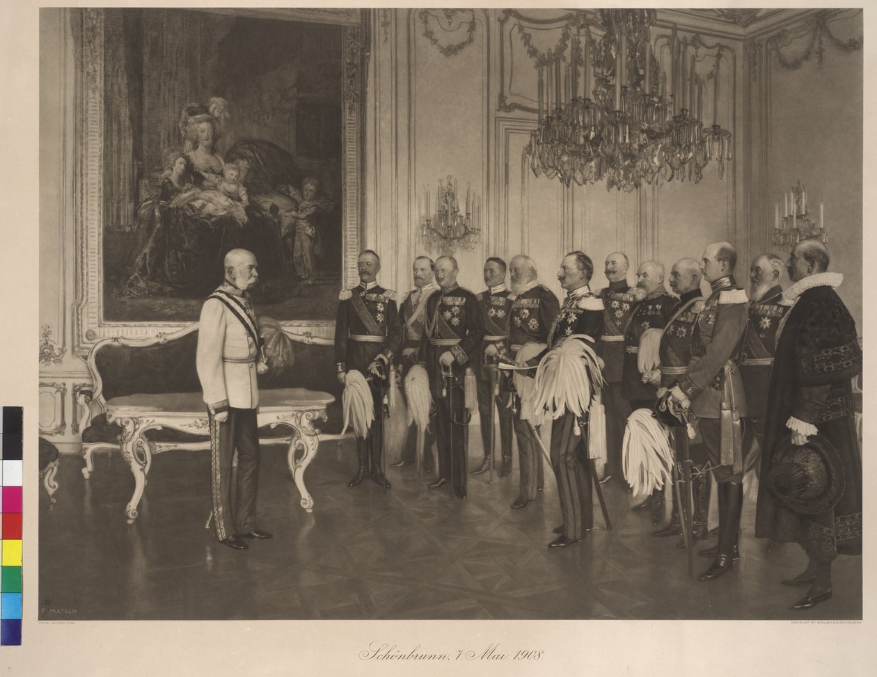 Visite du prince allemand des fédérations le 8 mai 1908 au château de Schönbrunn - Franz von Matsch