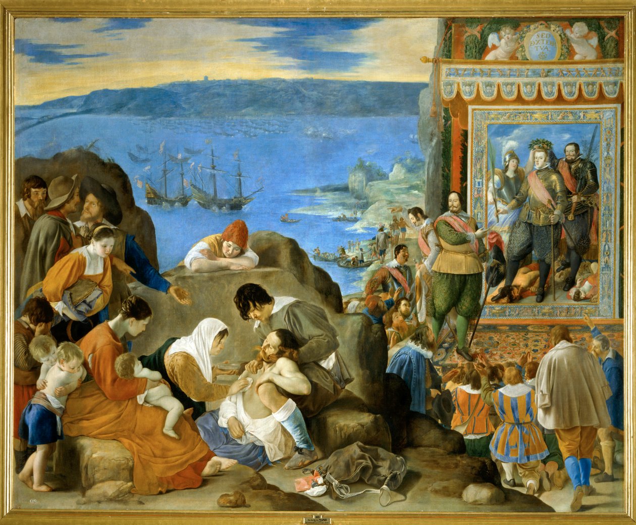 La reconquête de Bahia en 1625 ... (peinture sur toile) - Fray Juan Batista Maino or Mayno