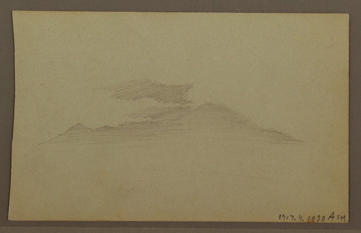Dessin, chaîne de montagnes, nuage - Frederic Edwin Church