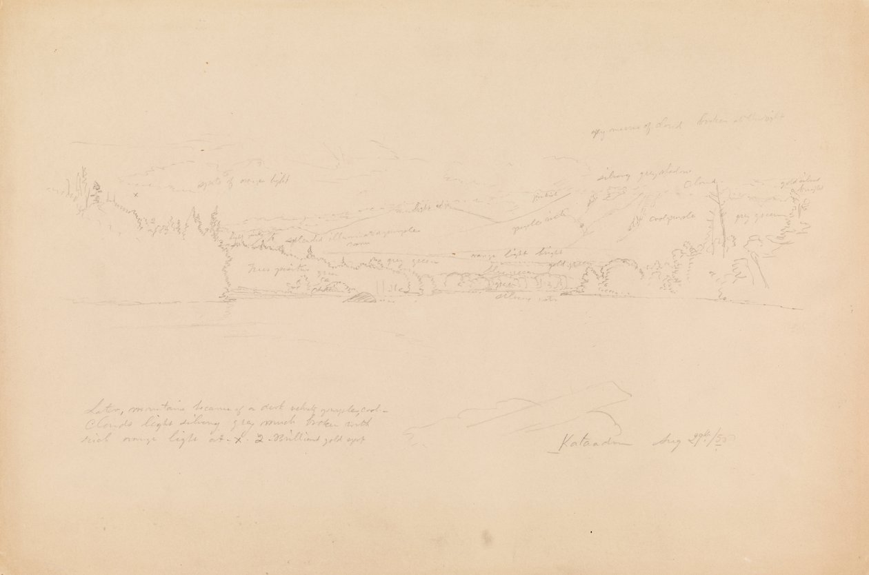 Rive du lac et contreforts du mont Katahdin - Frederic Edwin Church