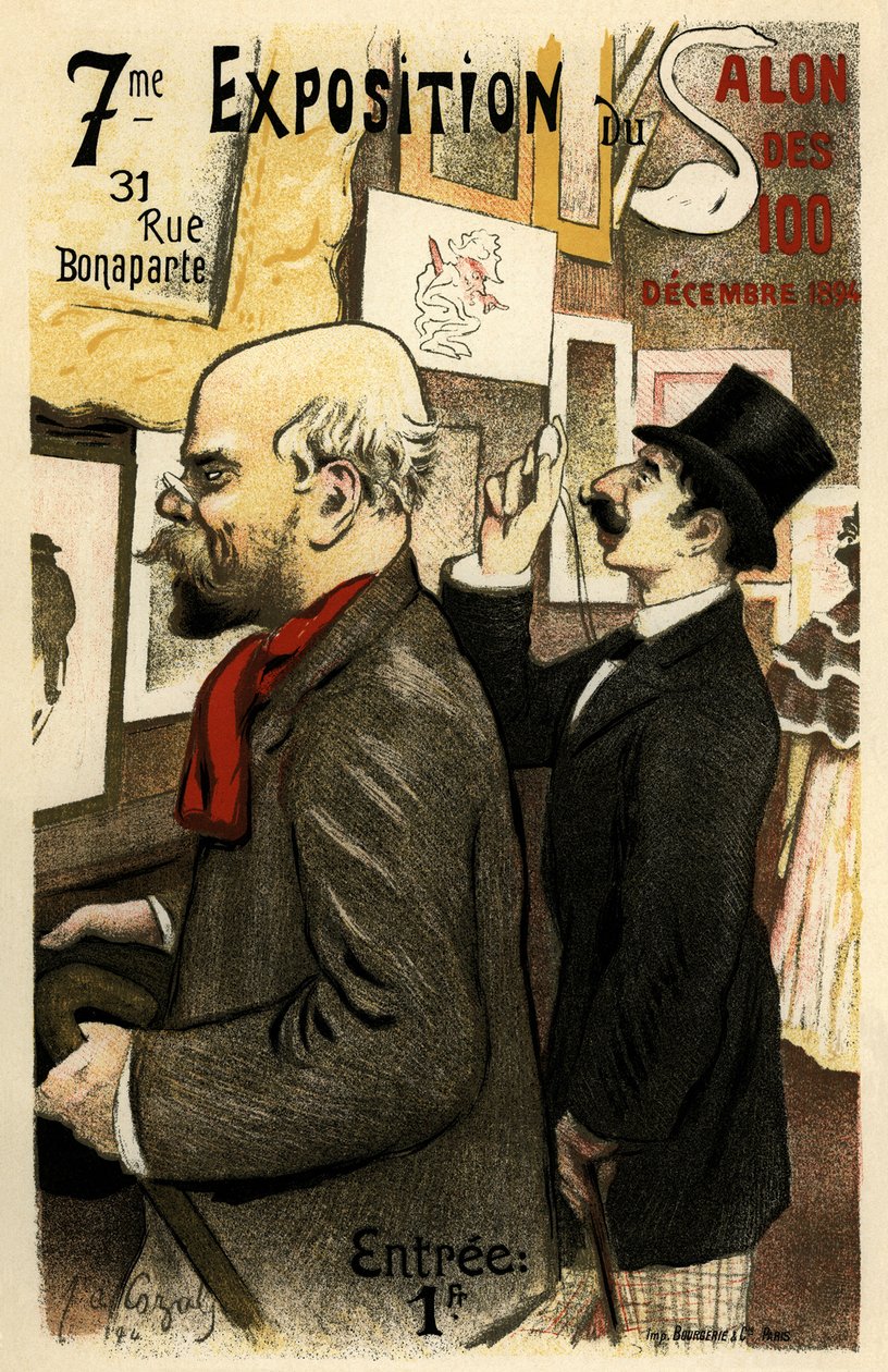 7e Exposition du Salon des 100 Décembre 1894 Affiche, 1894 - Frederic Auguste Cazals