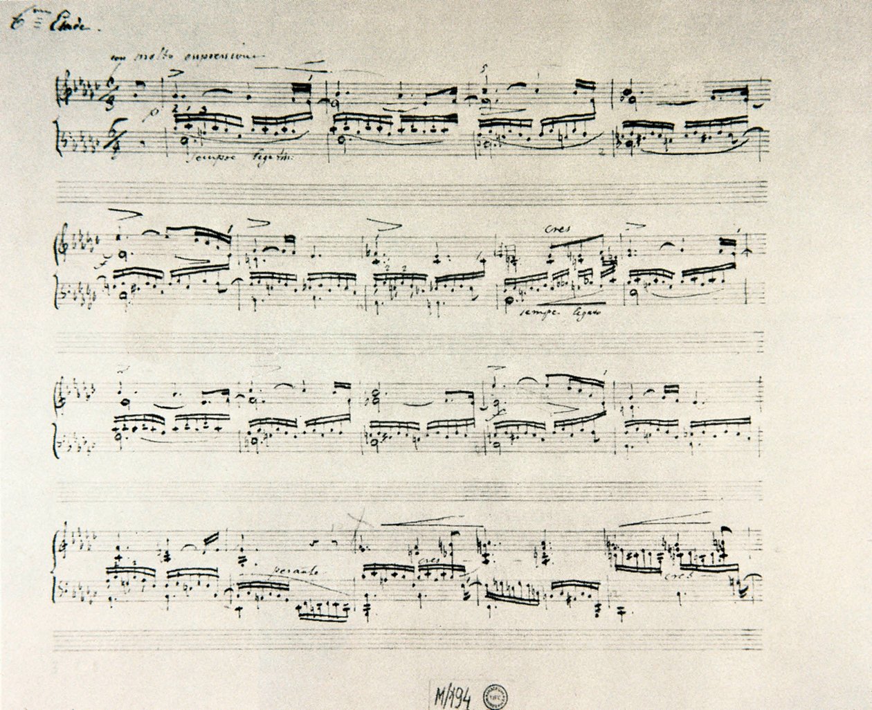 Partition des "Études pour piano opus 10" du compositeur polonais Frédéric Chopin (1810-1849) - Frederic Chopin
