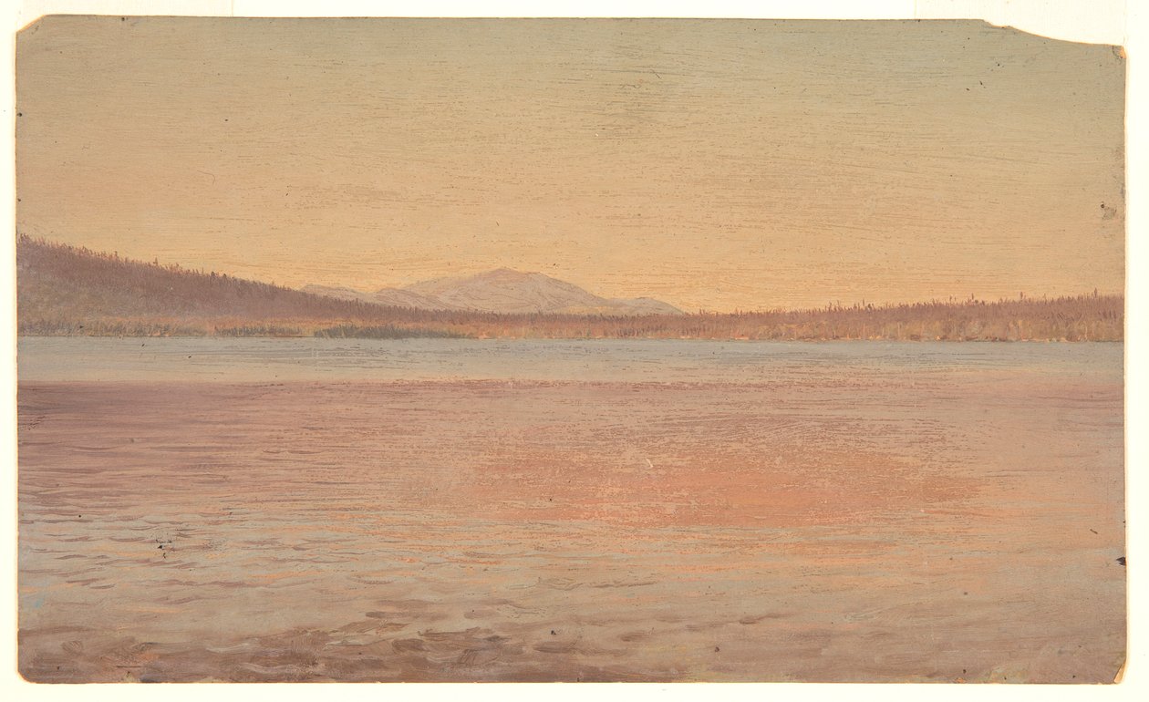 Vue lointaine des monts Katahdin et Traveller depuis le lac Millinocket - Frederic Edwin Church