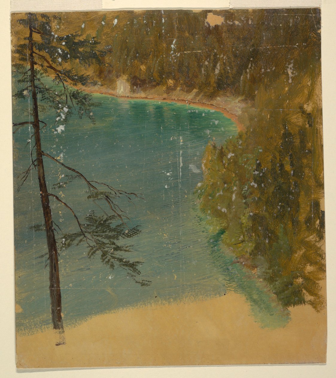Dessin, lac alpin (Bavière ou Suisse), 1868 - Frederic Edwin Church