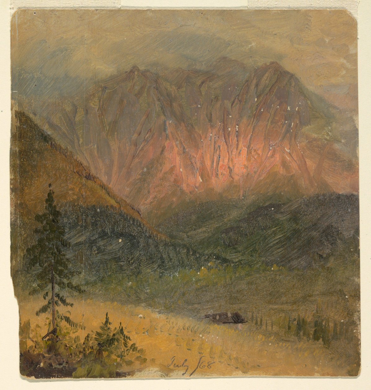 Dessin, étude alpine d