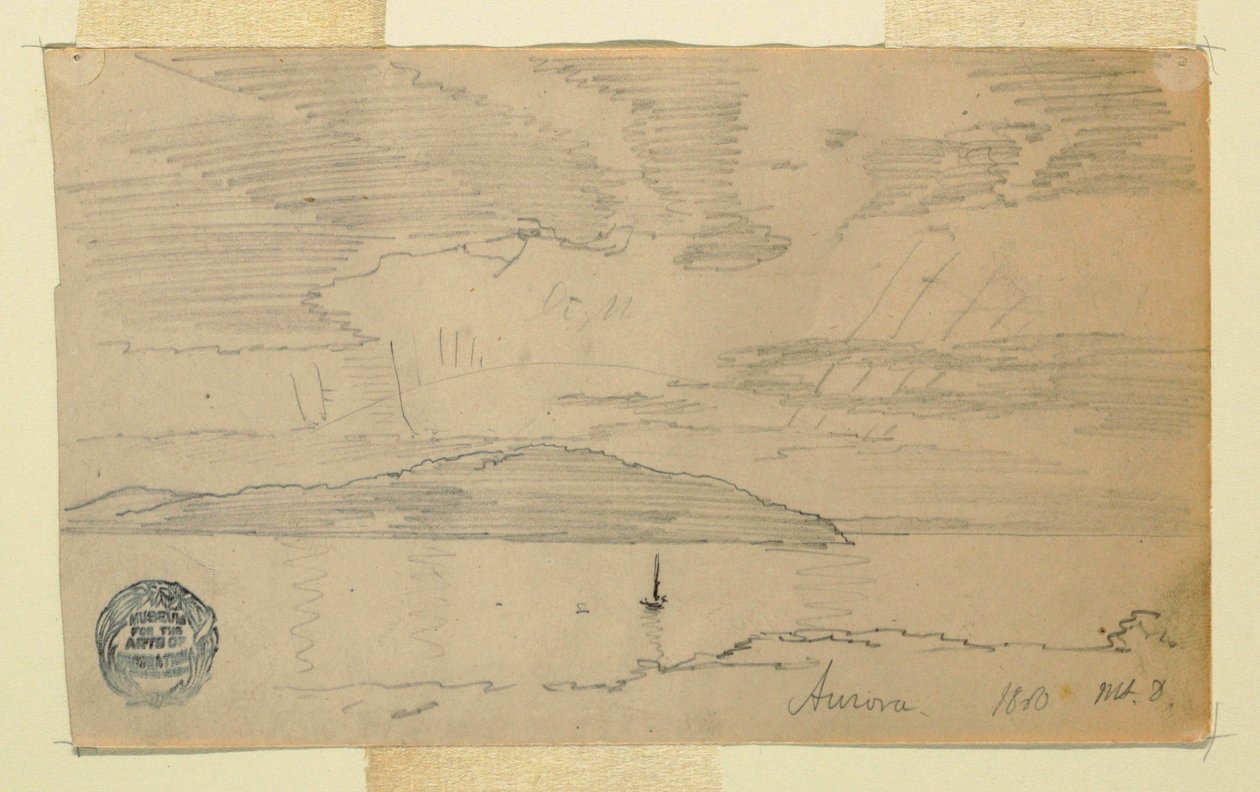 Dessin, Aurora, île Mount Desert, septembre 1860 - Frederic Edwin Church
