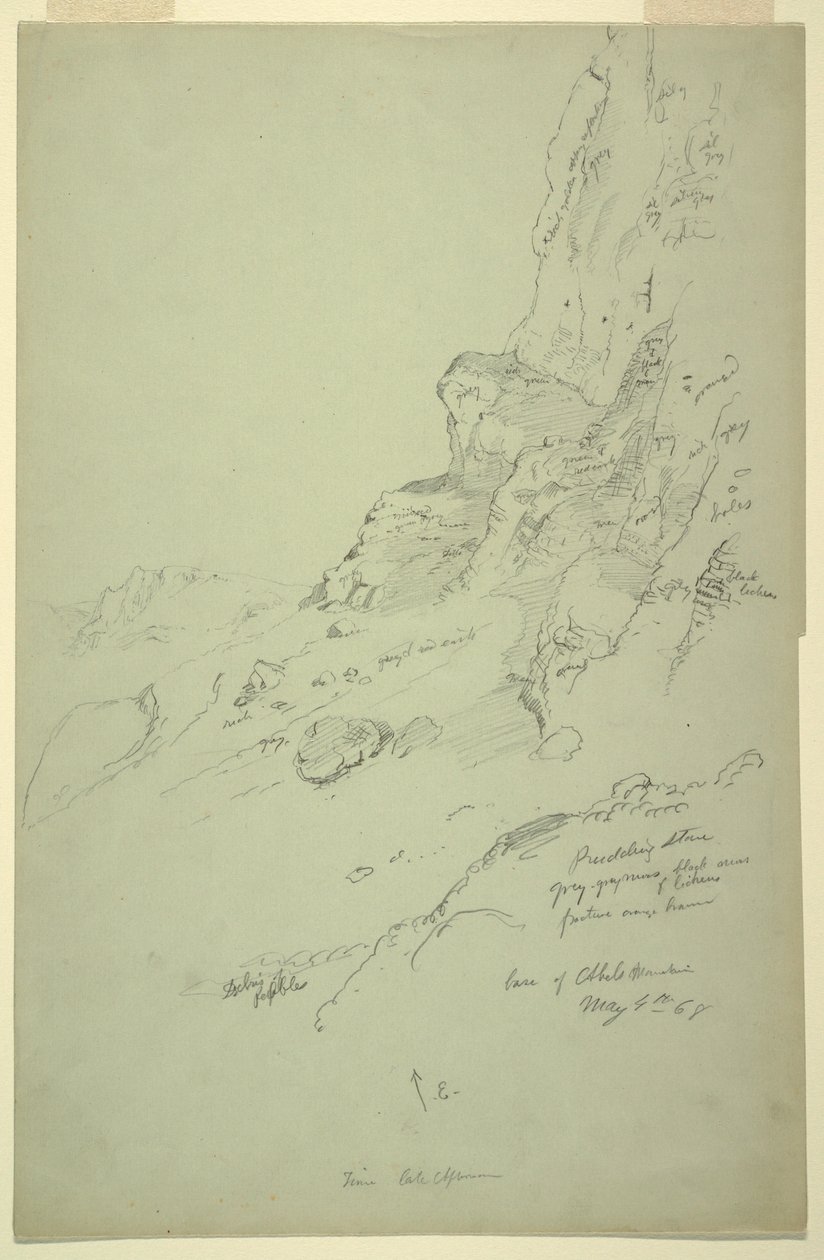 Dessin, base de la colline à l