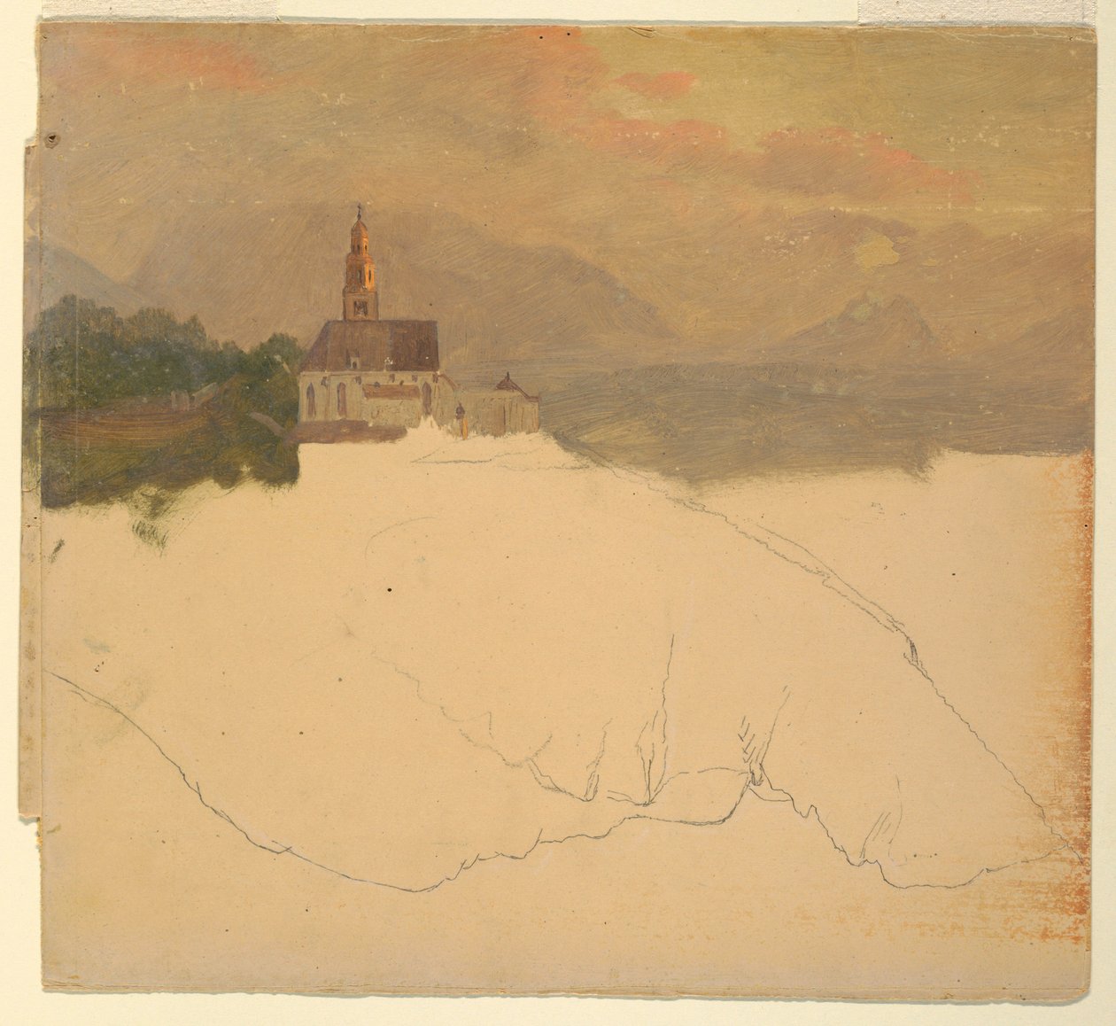 Dessin, Paysage bavarois, 1868 - Frederic Edwin Church