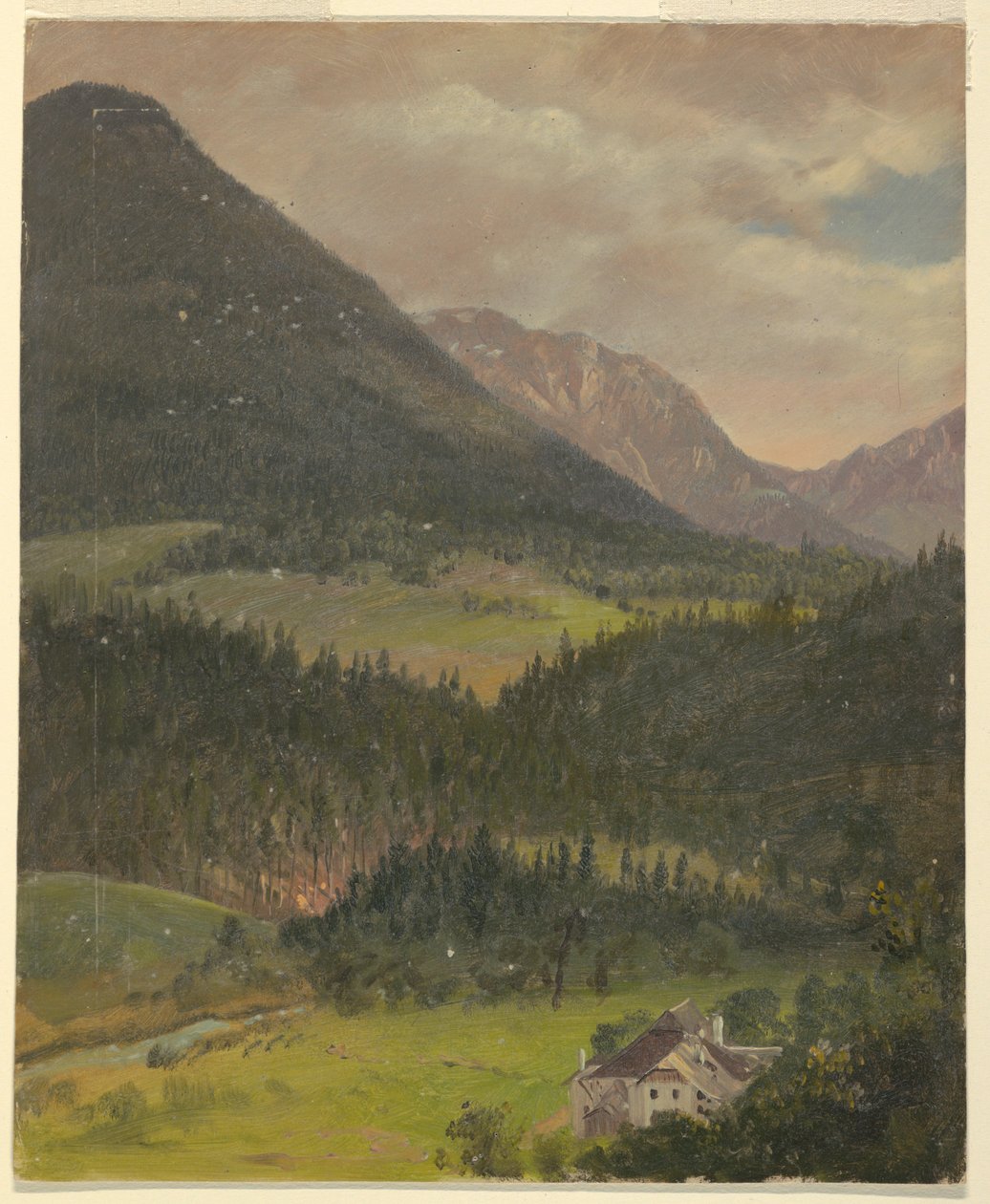 Dessin, paysage des Alpes bavaroises, 1868 - Frederic Edwin Church