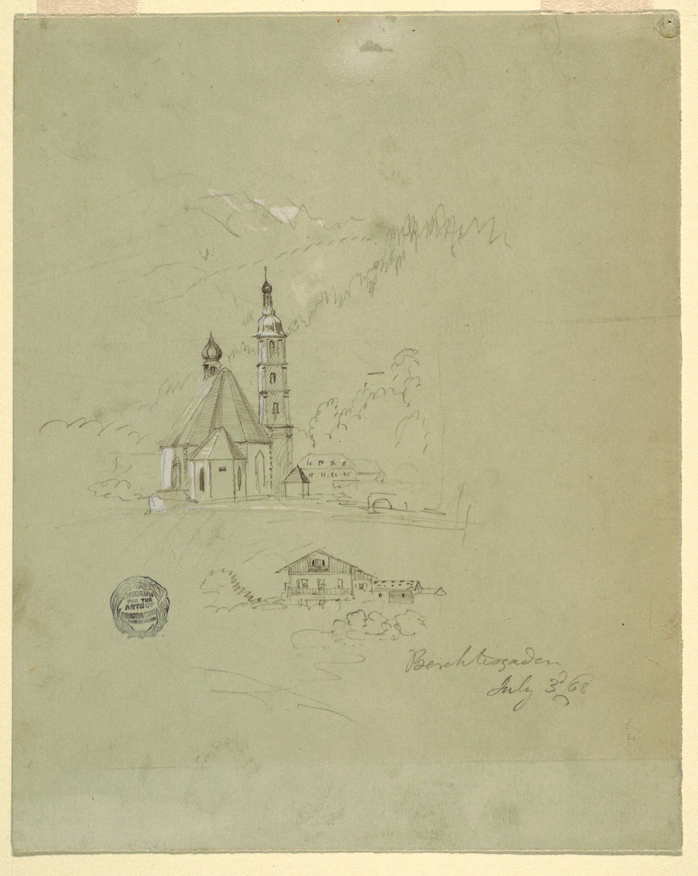 Dessin, Berchtesgaden, Bavière, 3 juillet 1868 - Frederic Edwin Church