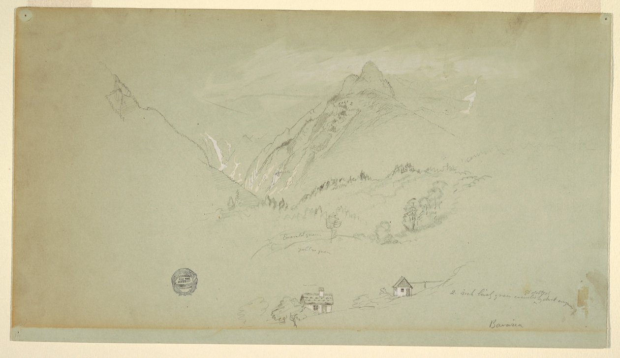 Dessin, Berchtesgaden, Bavière, juin-août 1868 - Frederic Edwin Church