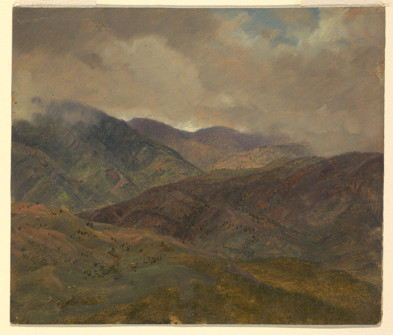Dessin, Collines bleues et nuages gris, Jamaïque, mai-août 1865 - Frederic Edwin Church
