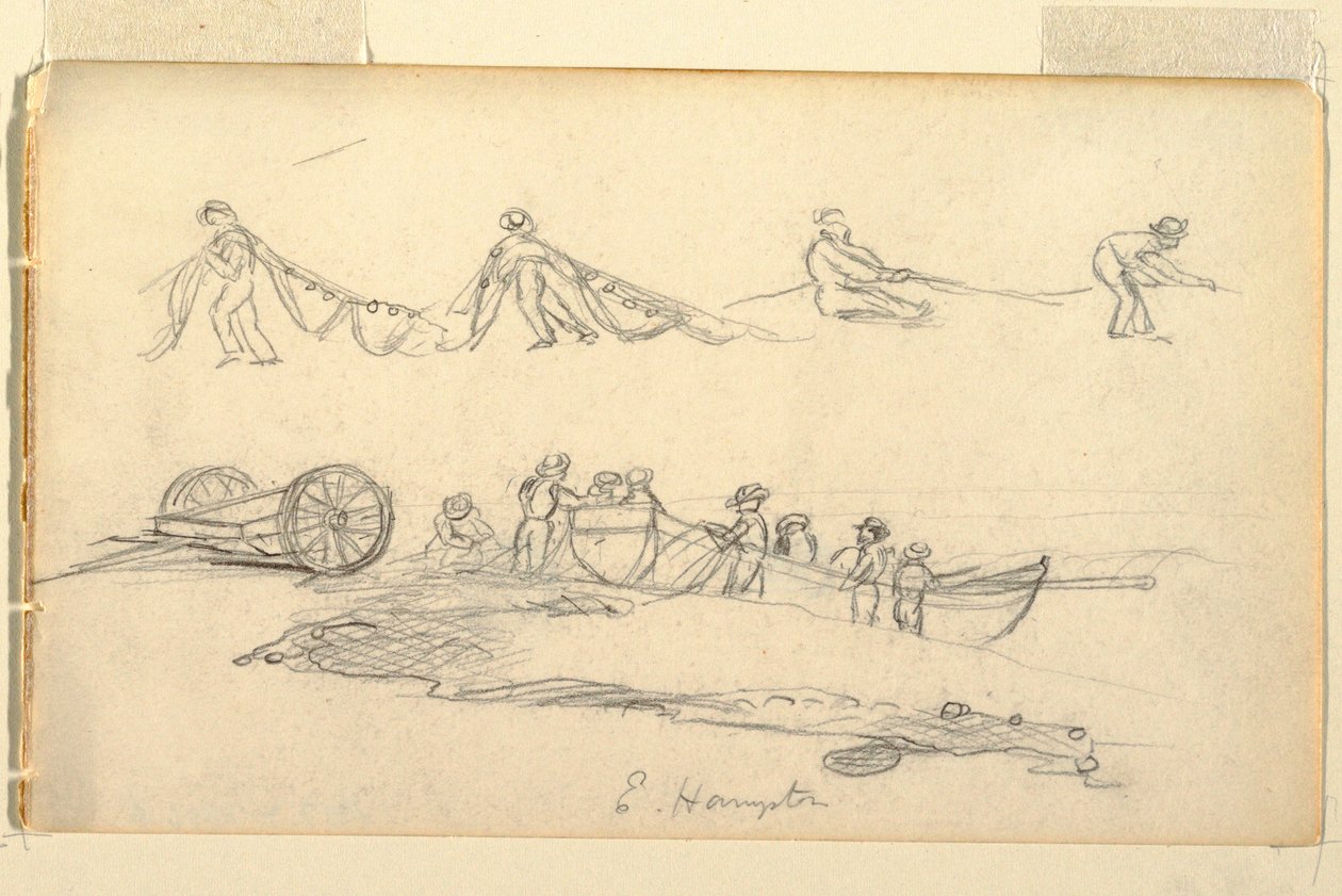Dessin, bateau avec femme et enfants, juillet-août 1858 - Frederic Edwin Church