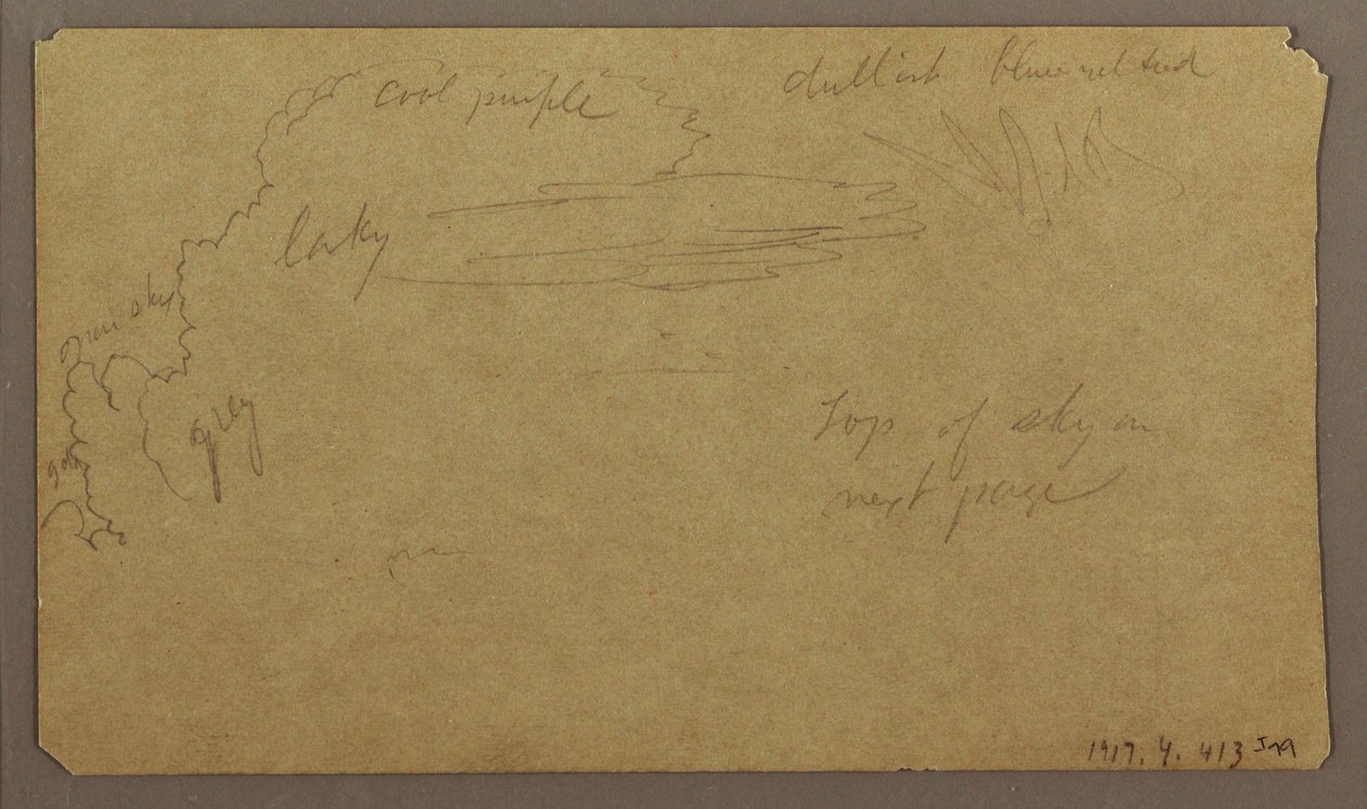 Dessin, croquis botaniques ; Verso : nuages, juillet 1865 - Frederic Edwin Church