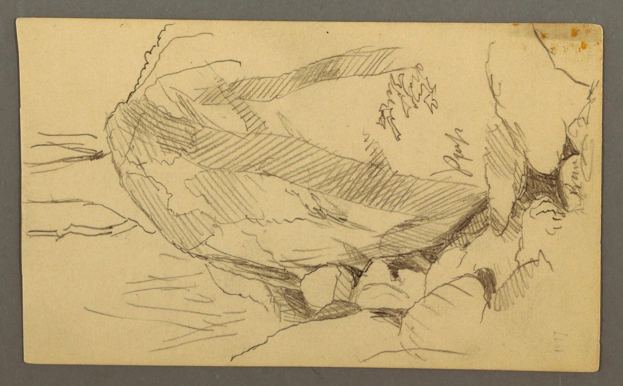 Dessin, Blocs rocheux et rochers, peut-être 1877 - Frederic Edwin Church