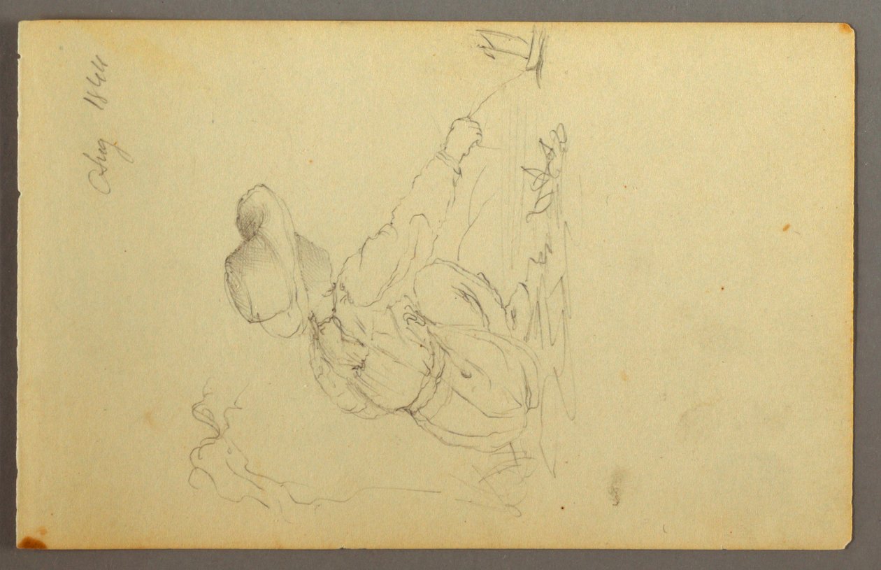 Dessin, garçon tirant un voilier, 1844 - Frederic Edwin Church
