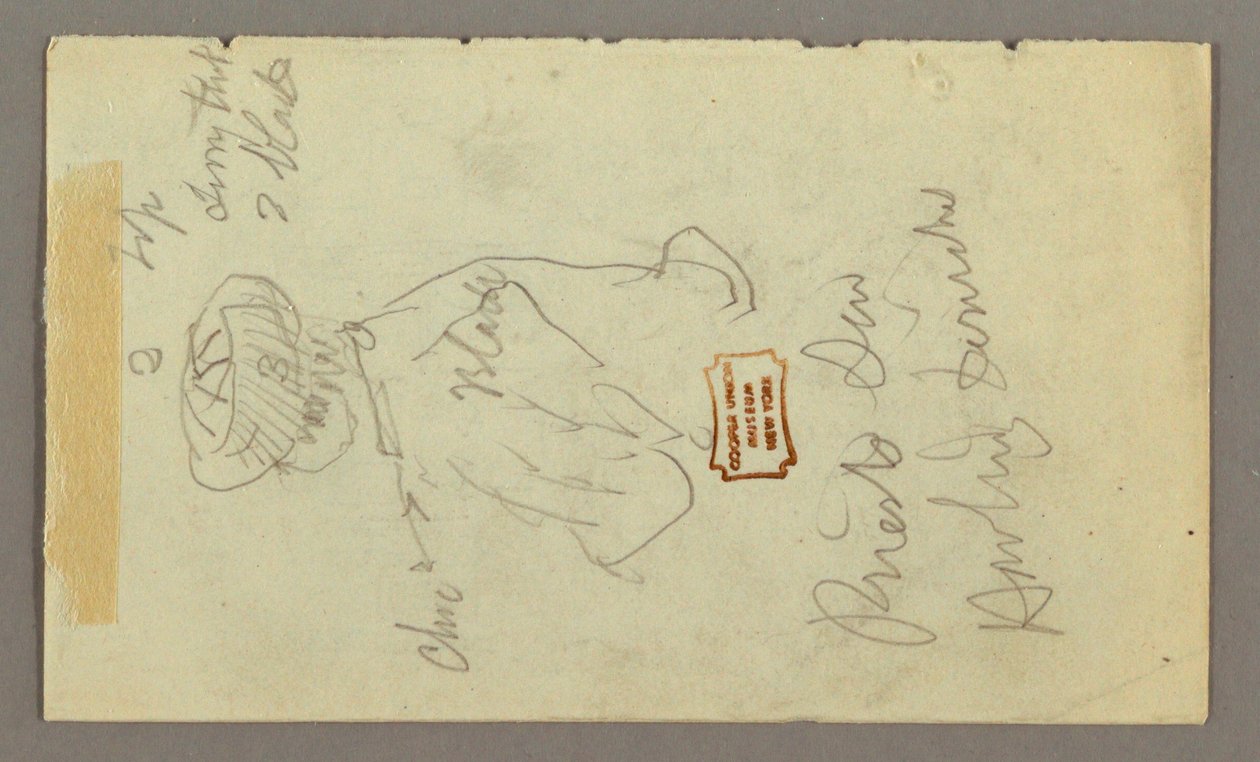 Dessin, garçon avec turban, peut-être 1868 - Frederic Edwin Church