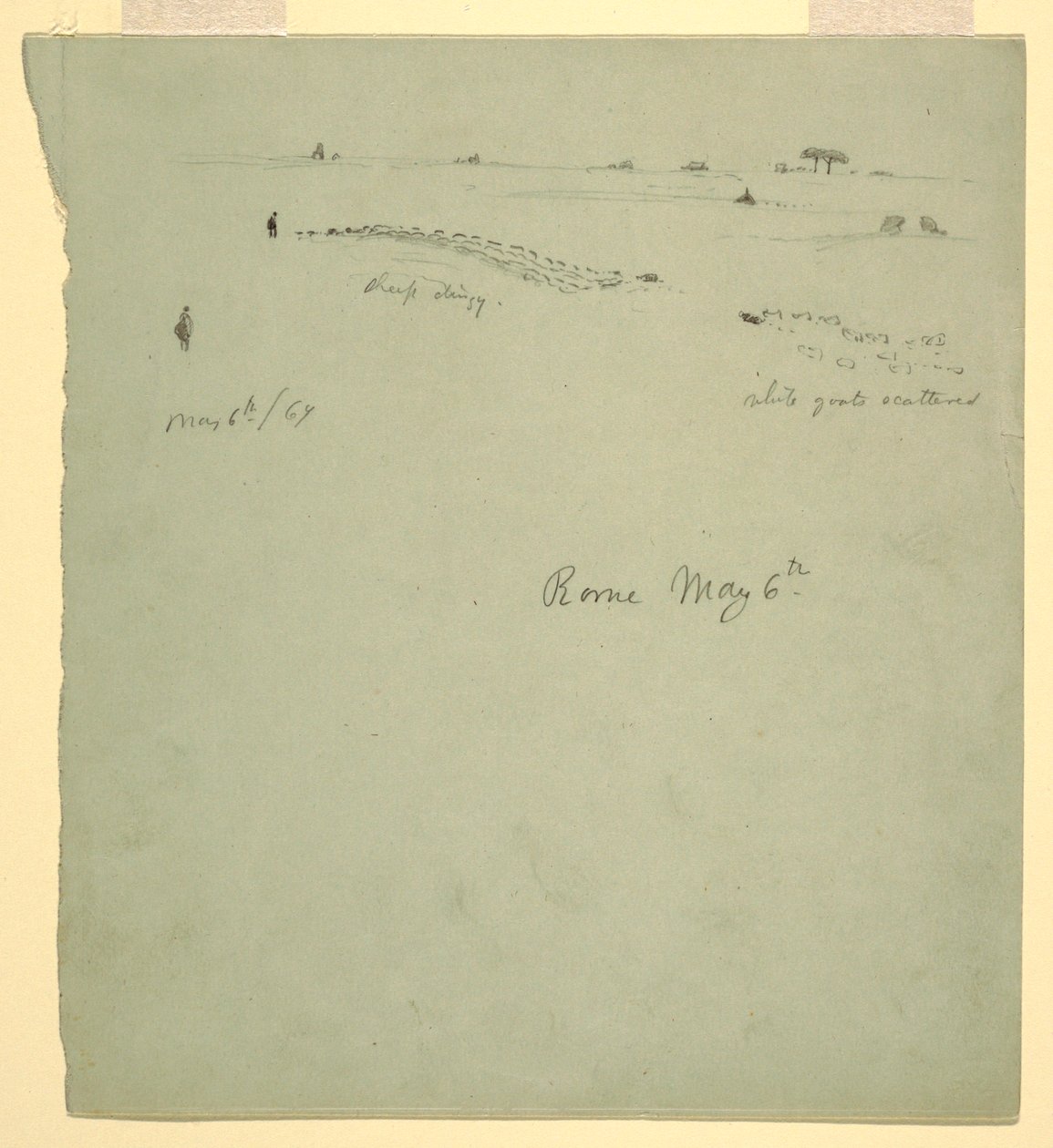 Dessin, Campagna, Rome, Italie, 6 mai 1869 - Frederic Edwin Church