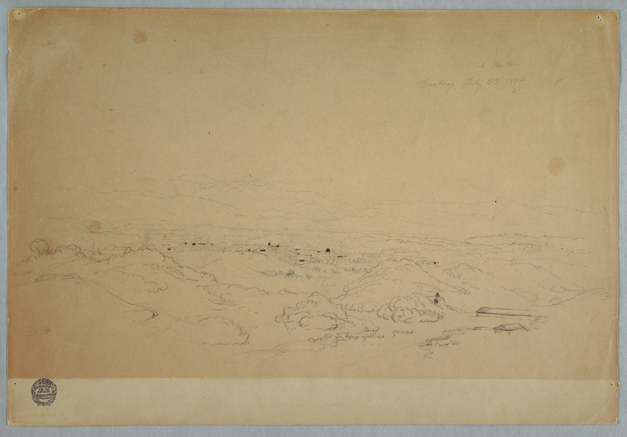 Dessin, Cartago, Colombie, 23 juillet 1853 - Frederic Edwin Church