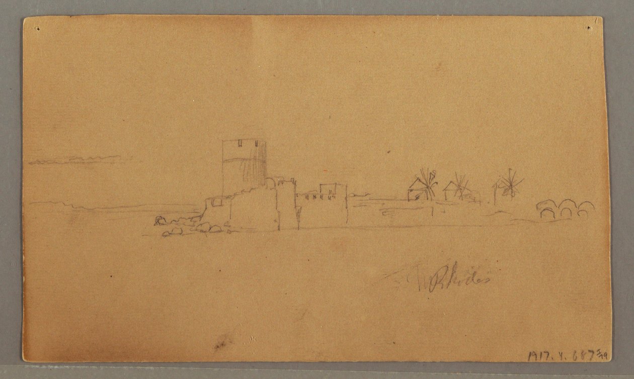 Dessin, Château près du port, 29 mai 1868 - Frederic Edwin Church
