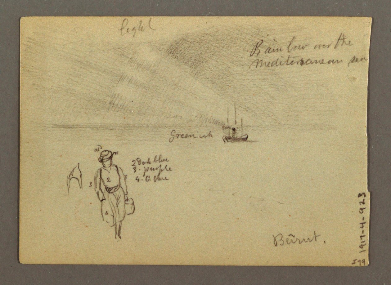 Dessin, Château au bord de l