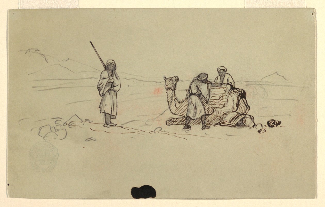 Dessin, Charing a Dromedary, février 1868 - Frederic Edwin Church