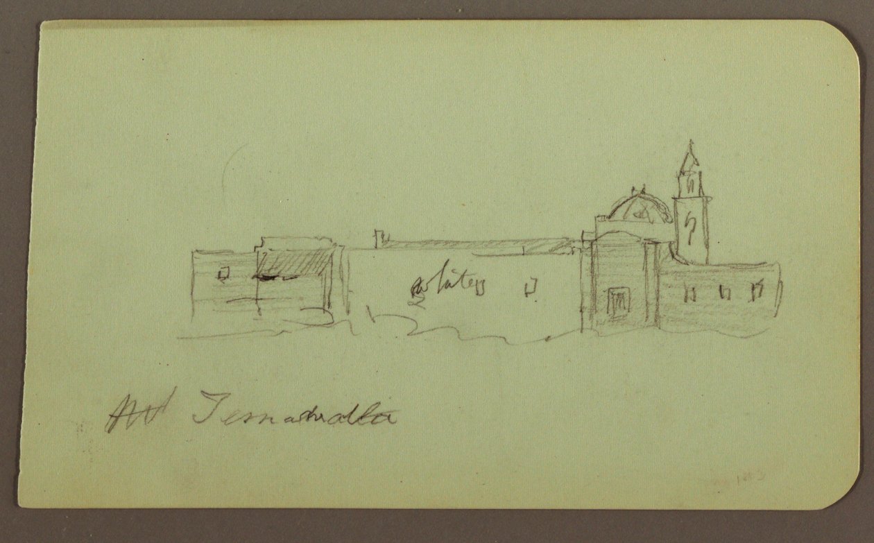 Dessin, église ; verso : paysage de montagne, "Taluca", 1883 - Frederic Edwin Church