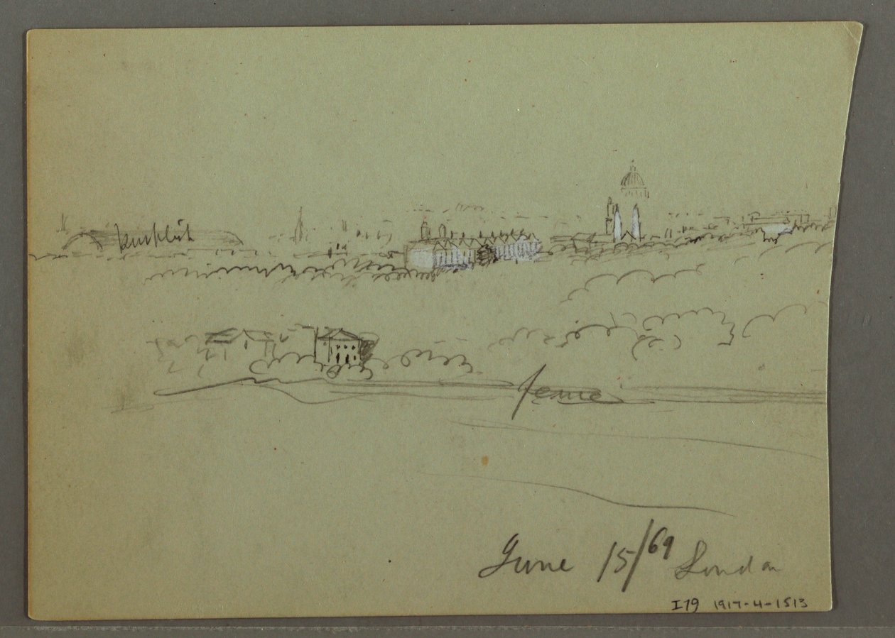 Dessin, ville de Londres, peut-être 1869 - Frederic Edwin Church