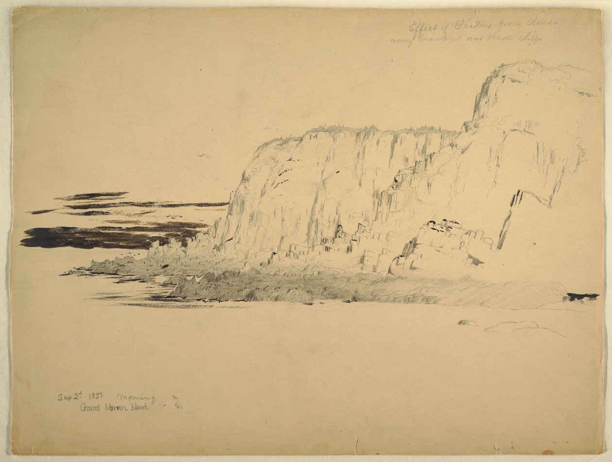Dessin, Falaises, septembre 1851 - Frederic Edwin Church