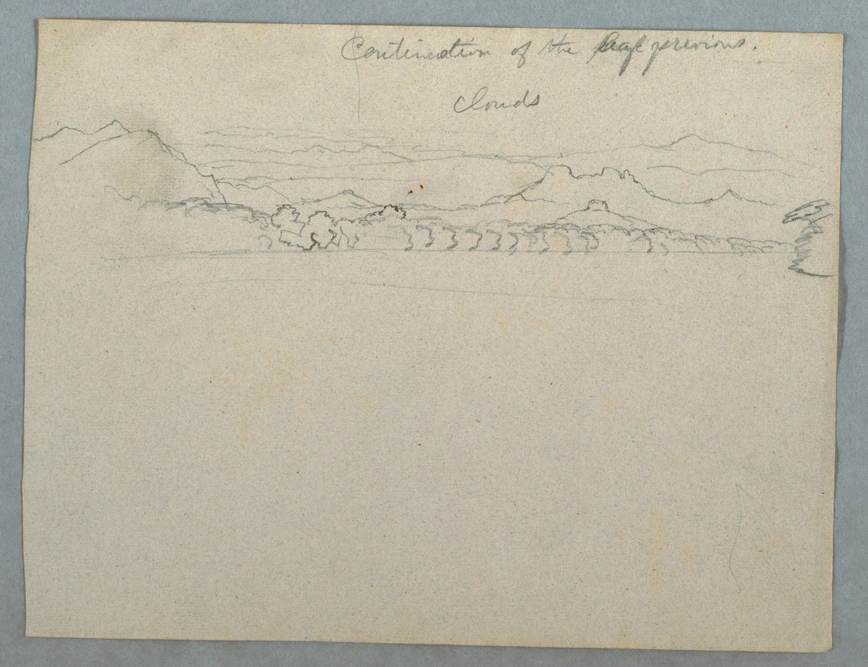 Dessin, Paysage de montagnes sud-américaines couvertes de nuages vu à côté d
