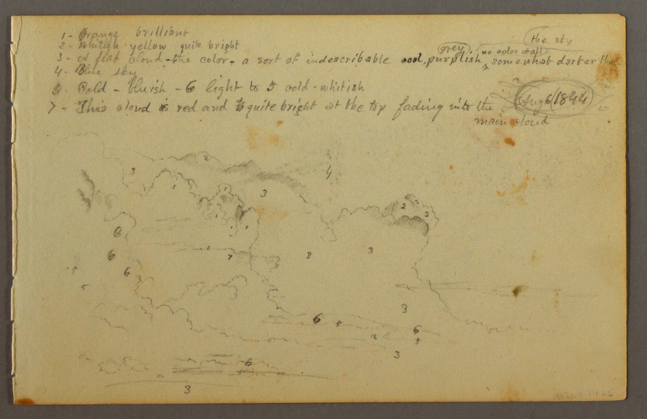 Dessin, Étude de nuages, 1844 - Frederic Edwin Church