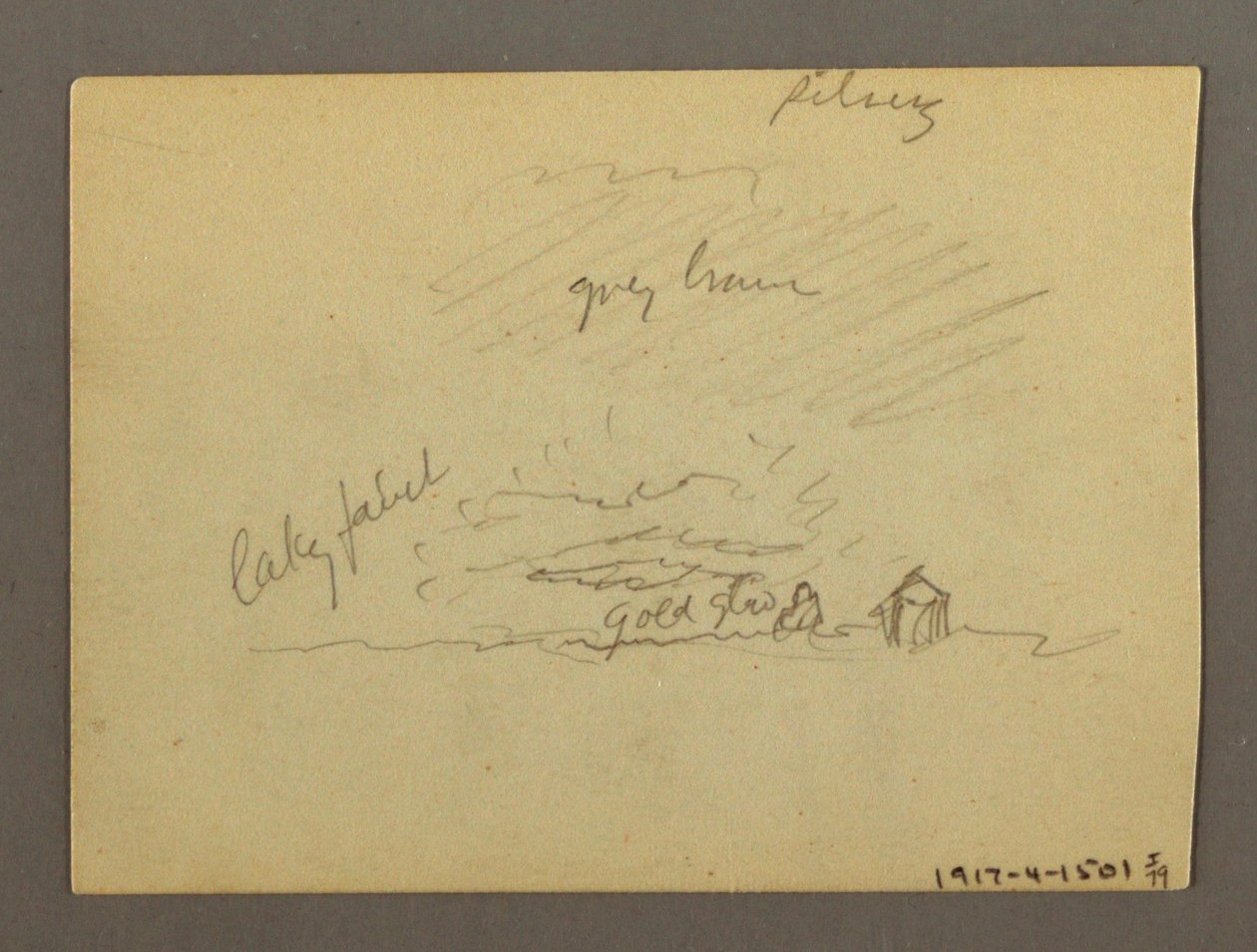 Dessin, Étude de nuages au-dessus de bâtiments, peut-être 1868-69 - Frederic Edwin Church