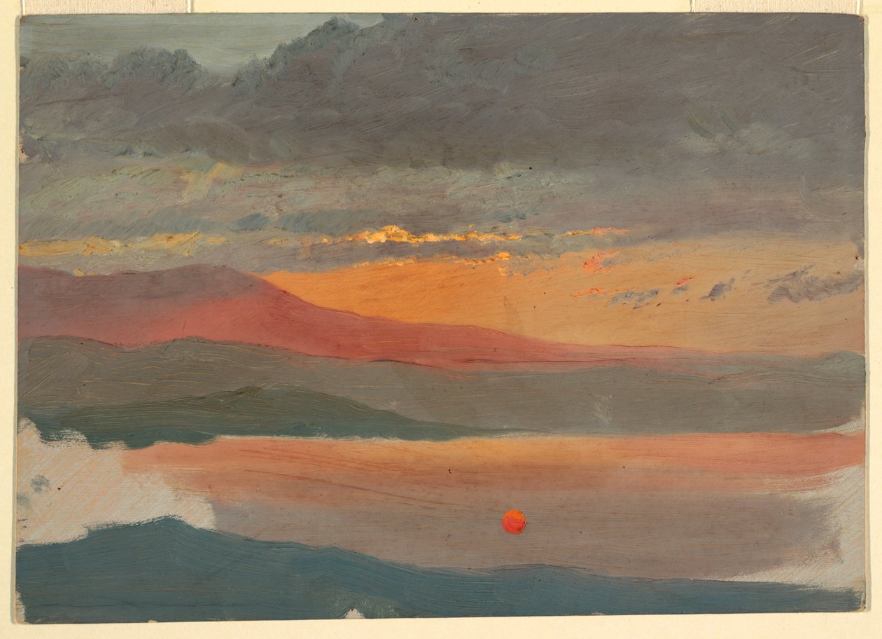 Dessin, Études de nuages au coucher du soleil, 1860-70 - Frederic Edwin Church