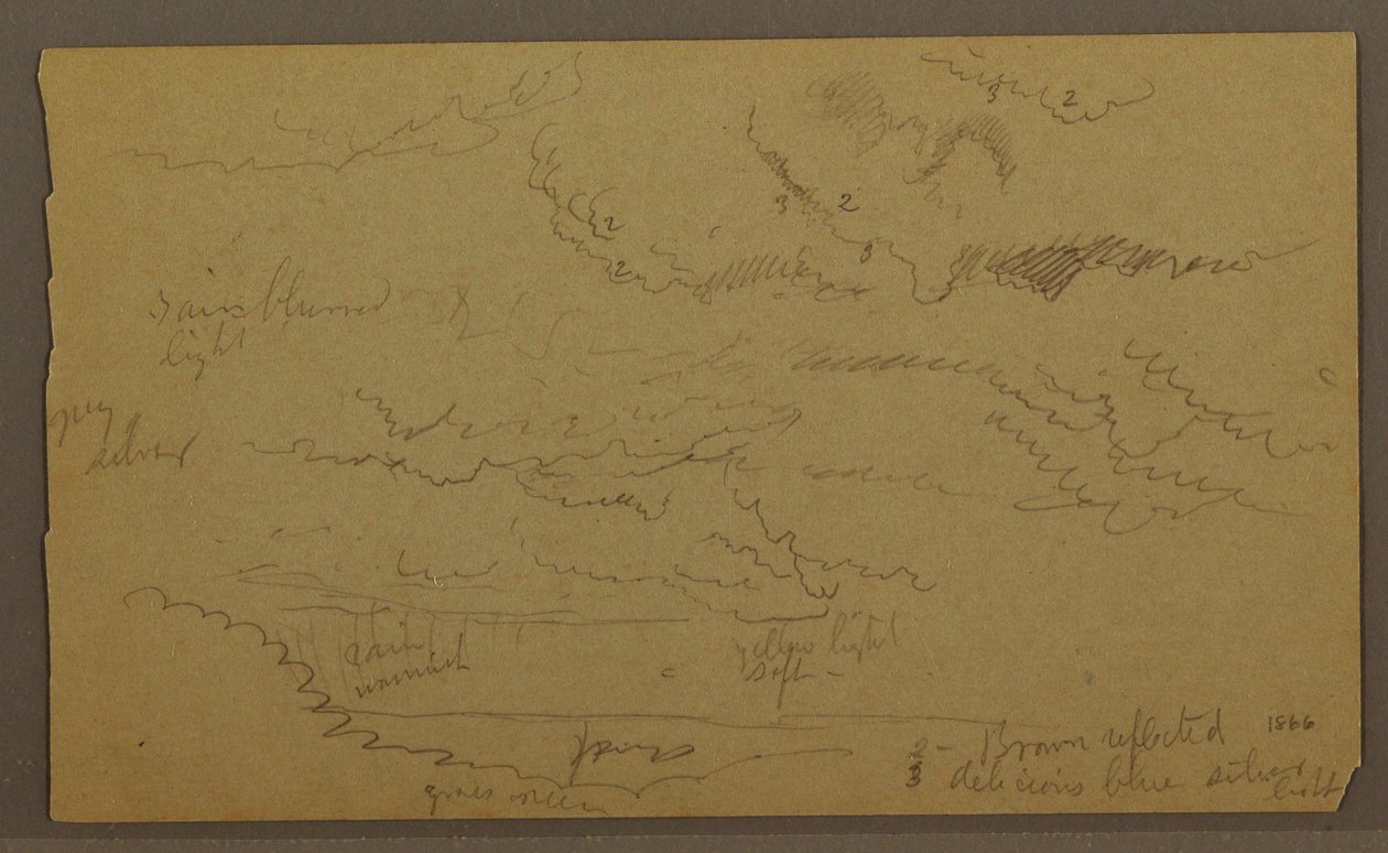Dessin, étude de nuages, peut-être 1860 - Frederic Edwin Church