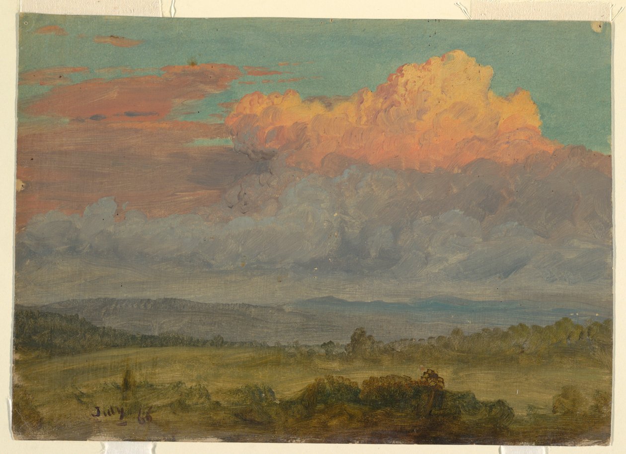 Dessin, nuages, vallée de l