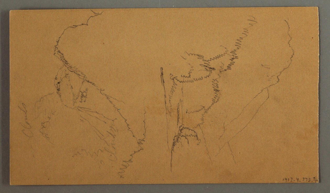 Dessin, Nuages sur des pics montagneux, peut-être 1868 - Frederic Edwin Church