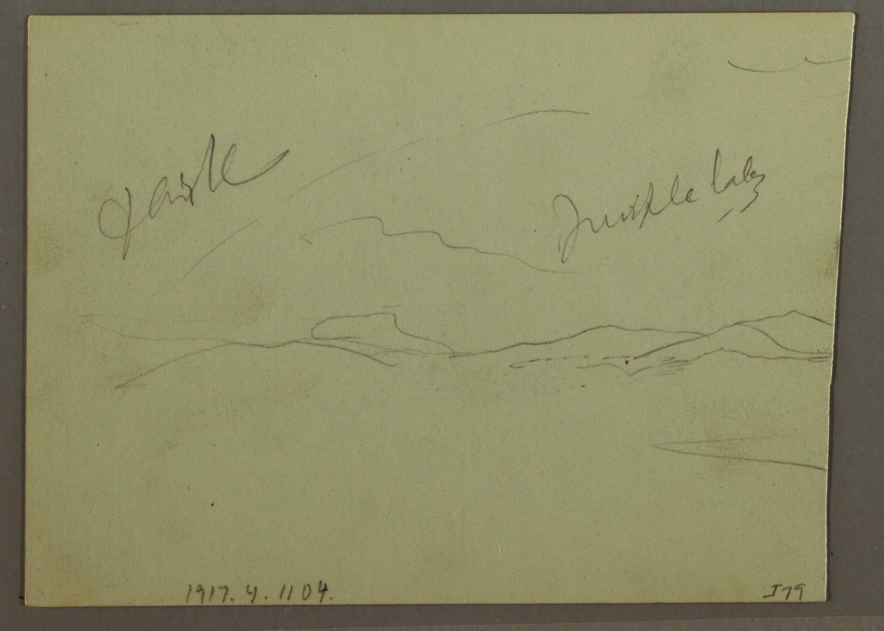 Dessin, Ciel nuageux, flanc de colline, 1870 - Frederic Edwin Church